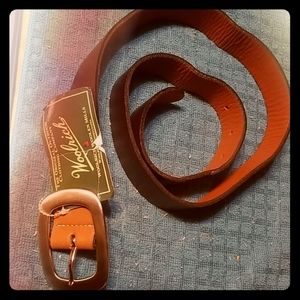 Woolrich First Forks Russet Brn/Blk Leather Belt